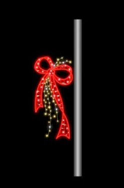 4 FT X 22" Warm White & Red LED Bow Pole Banner