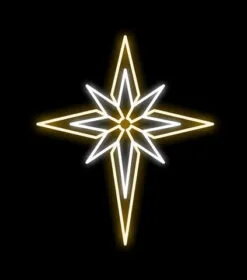 3 FT X 2 FT LED Warm White Bethlehem Star