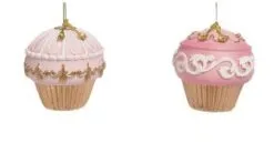 Pink & Gold Assorted Cupcake Set Of 2 -Christmas decorations Shop 0796229457