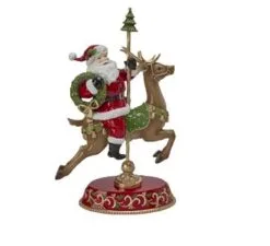 18" Santa On Deer Carousel