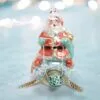 5" Santa On A Sea Turtle Ornament