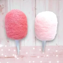 6" Pink Cotton Candy Ornament Set Of 6