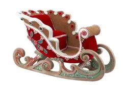 12" Gingerbread Sleigh -Christmas decorations Shop 081007412119