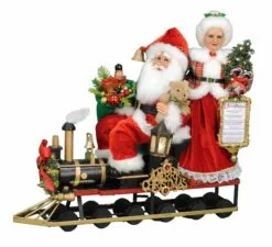 Karen Didion 19" Battery Operated Mr & Mrs Claus Train