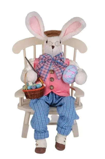Karen Didion 22" Artist Bunny With Chair 3 Karen Didion 22" Artist Bunny With Chair