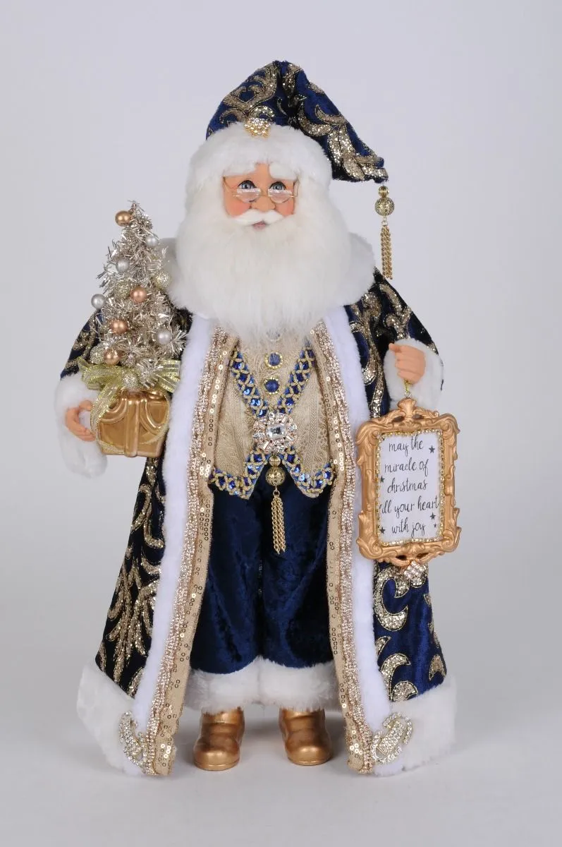 Karen Didion Originals 19" Lighted Midnight Blue Santa 3 Karen Didion Originals 19" Lighted Midnight Blue Santa