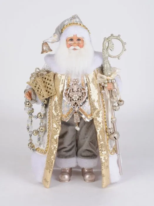 Karen Didion Originals 19" Ivory & Gold Santa 3 Karen Didion Originals 19" Ivory & Gold Santa