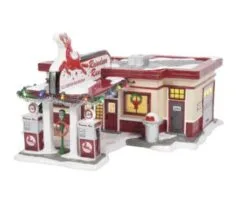 Snow Village Reindeer Gas Station