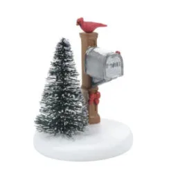 Village Accessory Cardinal Christmas Mailbox