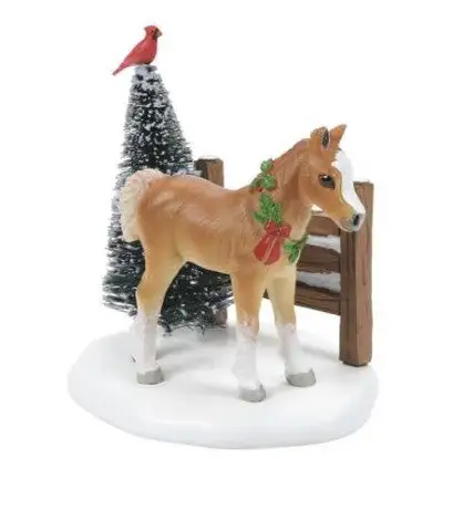 Village Accessory Cardinal Christmas Pony 3 Village Accessory Cardinal Christmas Pony