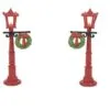 Village Accessory Red With Greens Street Lights -Christmas decorations Shop 2839928611