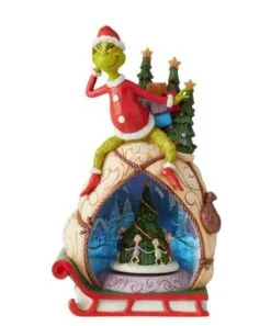 Grinch Village 11.5" Grinch Lighted Rotable Scene