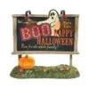 Snow Village Halloween Lit Ghost Billboard -Christmas decorations Shop 2839930403