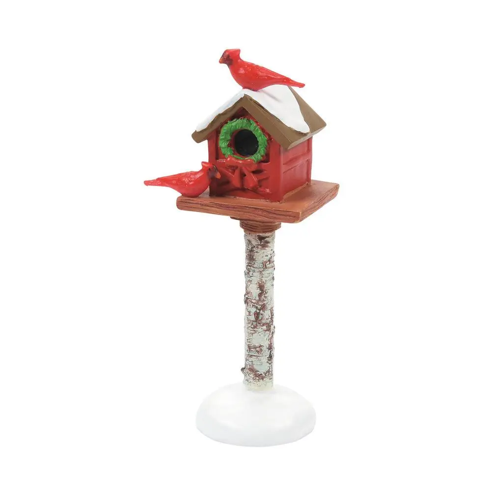 Village Accessory Cardinal Christmas Bird Feeder 3 Village Accessory Cardinal Christmas Bird Feeder