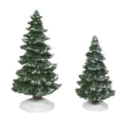 Village Accessory Christmas Spruces Set Of 2