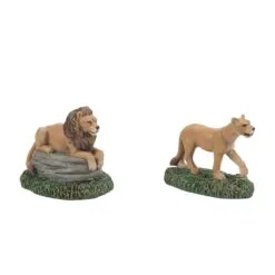 Village Accessory Zoological Garden's Lions 2 Piece Set