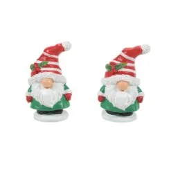 Village Accessory Candy Cane Gnomes 2 Piece Set
