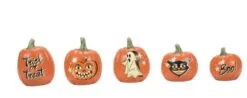 Halloween Village Vintage Pumpkin 5 Piece