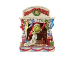 Grinch Village 5" Grinch Peaking Out Of Fireplace