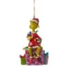 Grinch Village 4" Grinch On Present Ornament -Christmas decorations Shop 2839936793