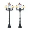 Village Accessory Snowman Street Lights Pack Of 2