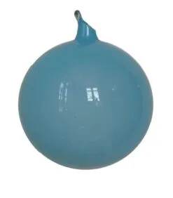 4" Aqua Blue Bubblegum Glass Ornament Box Of 3