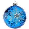 5" Blue Glass Snowflake Ball Set Of 6 -Christmas decorations Shop 4390200126