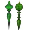 12" Green Glass Finial Set Of 4