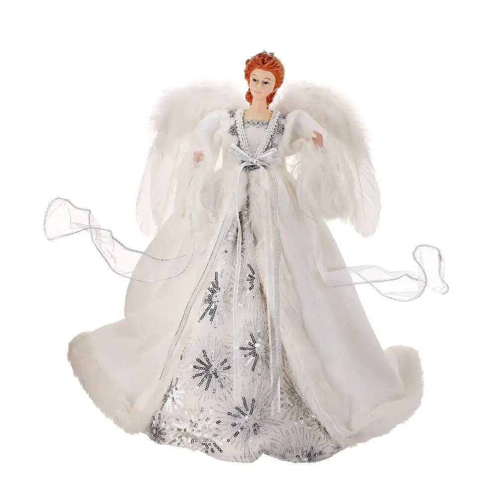 16" White Winter Snowflake Angel 4 16" White Winter Snowflake Angel - Image 2