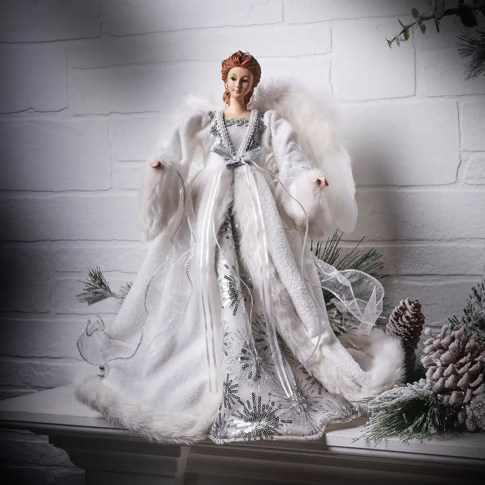 16" White Winter Snowflake Angel 3 16" White Winter Snowflake Angel