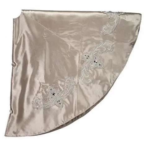 64" Taupe Jewel Tree Skirt 3 64" Taupe Jewel Tree Skirt