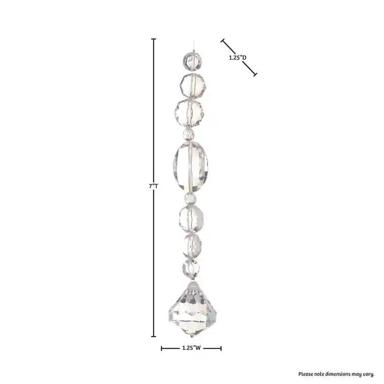 7" Clear Jewel Drop Set Of 12 5 7" Clear Jewel Drop Set Of 12 - Image 3