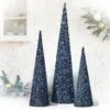 Midnight Blue Sequin Cone Tree Set 1 Midnight Blue Sequin Cone Tree Set -Christmas decorations Shop 4390266639 1