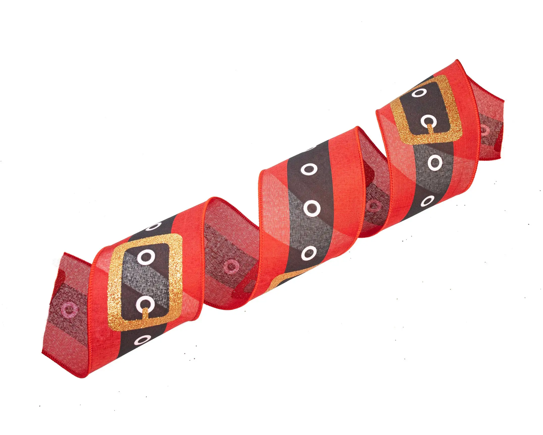 4" X 10 YD Velvet Santa Belt Ribbon 4 4" X 10 YD Velvet Santa Belt Ribbon - Image 2