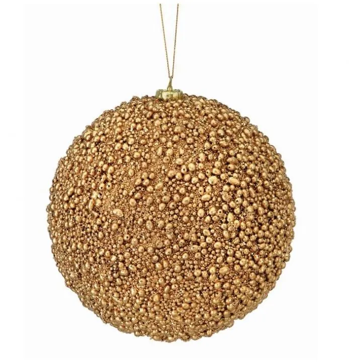 6" Gold Metallic Mini Bead Ball Ornament Set Of 6 3 6" Gold Metallic Mini Bead Ball Ornament Set Of 6