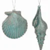 5"-7" Aqua Seashell Assorted Set Of 6 -Christmas decorations Shop 4390276005 1