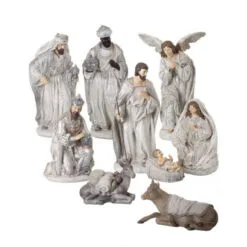 4-10" Resin Bejeweled Nativity 9 Piece Set