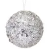 5" Silver Sequins Ball Set Of 6 -Christmas decorations Shop 4390283086