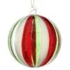 5" Glass Red & Green Stripe Clear Ball Ornament Set Of 6 2 5" Glass Red & Green Stripe Clear Ball Ornament Set Of 6 -Christmas decorations Shop 4390302148