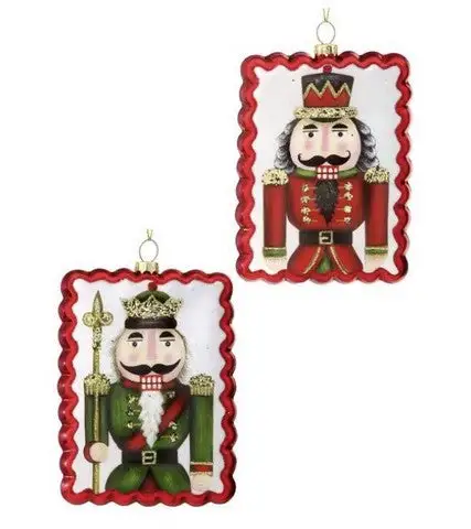 5" Glass Nutcracker Ornament Assorted Set Of 2 3 5" Glass Nutcracker Ornament Assorted Set Of 2