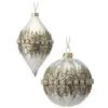 4"-6" Ivory Beaded & Pearl Ornament Set Of 6 -Christmas decorations Shop 4390302318