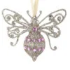 4" Bee Ornament With Pink Gem Set Of 4