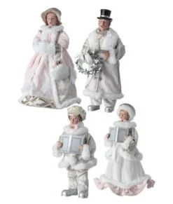 16"' Pink & Champagne Carolers Set Of 4