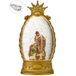 10.5" Holy Family Crown Battery Operated Water Globe