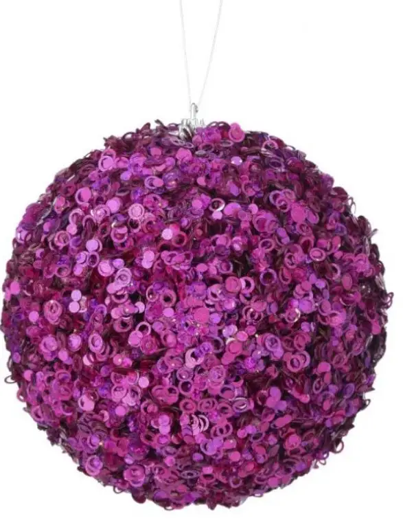 5.5" Glamour Sequin Ball Set Of 6 3 5.5" Glamour Sequin Ball Set Of 6