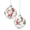 4" Santa With Gifts White Ball Set Of 6 -Christmas decorations Shop 4390317806 1