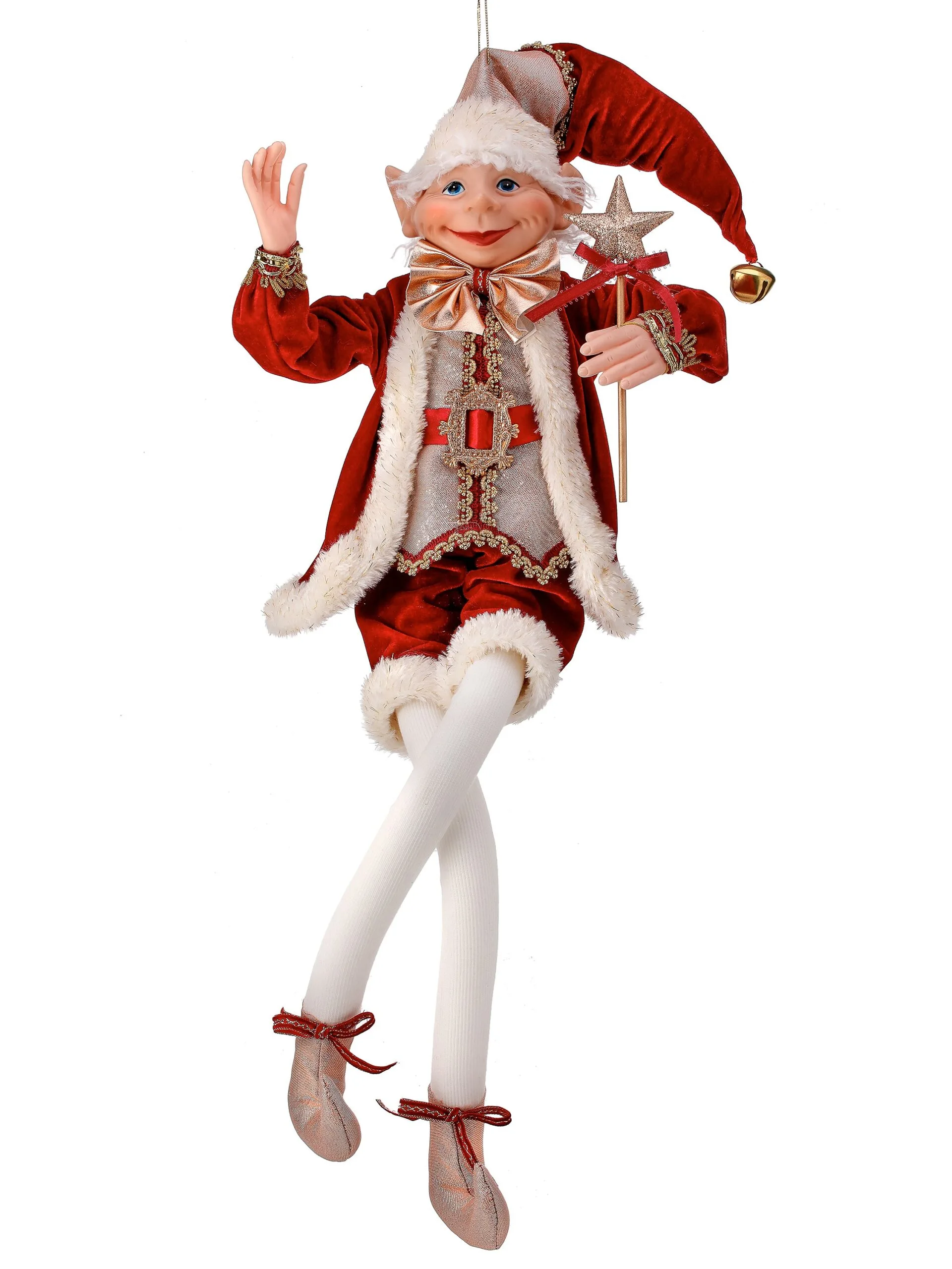 30" White & Burgundy Gilded Elf 3 30" White & Burgundy Gilded Elf