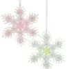 6" Pastel Pink & Green Snowflake Ornament Set Of 6 2 6" Pastel Pink & Green Snowflake Ornament Set Of 6 -Christmas decorations Shop 4390318329 1