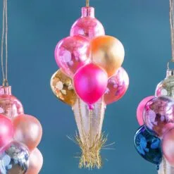 Glitterville Studios 5.5" Bundle Of Ballons Assorted Ornament Set Of 3 -Christmas decorations Shop 4482817795B