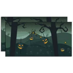 Halloween Village Accessory Backdrop Set Of 2